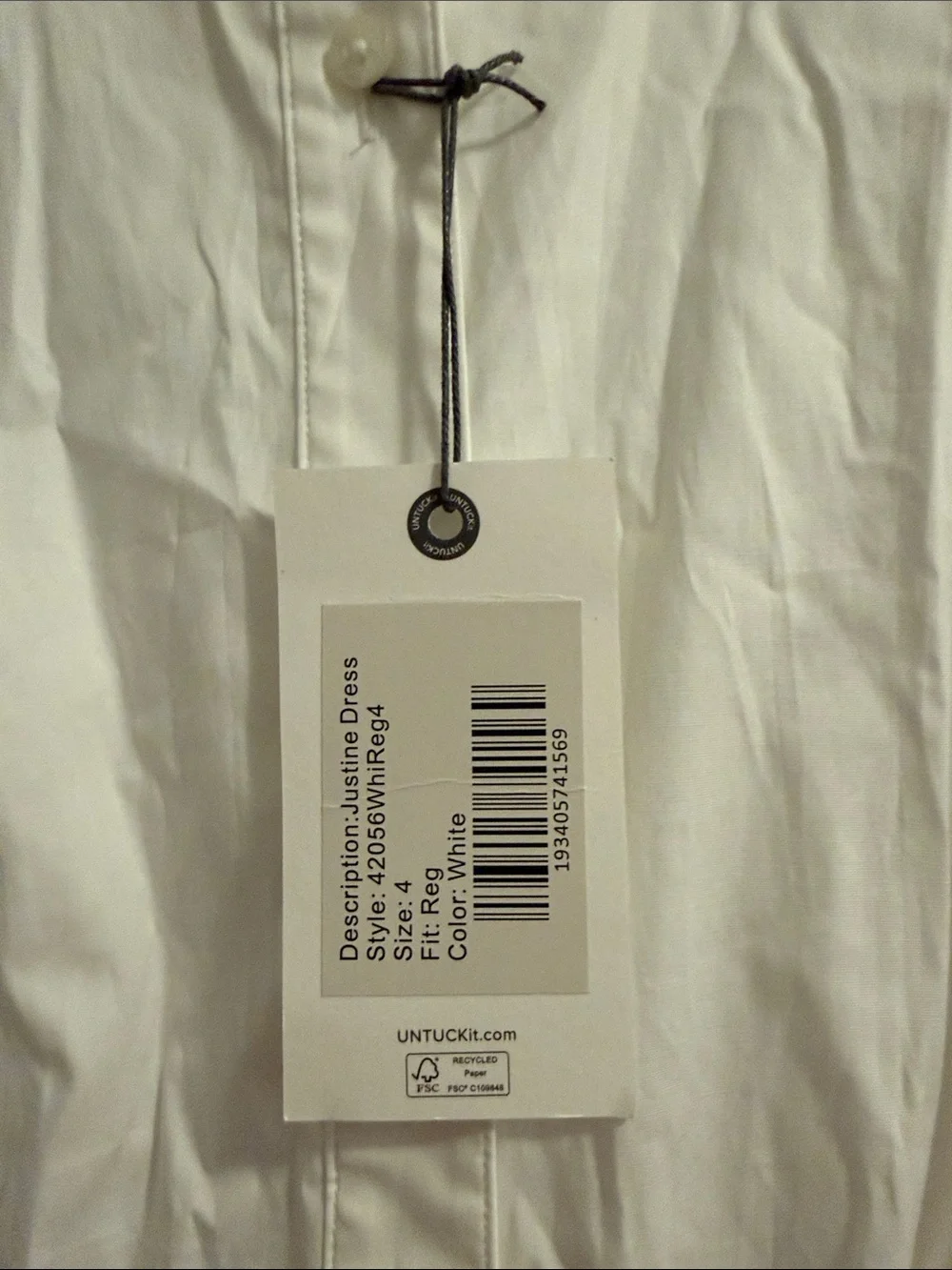 UNTUCKit White Button-Front Dress with Multicolor Ric Rac - Picture 2 of 7